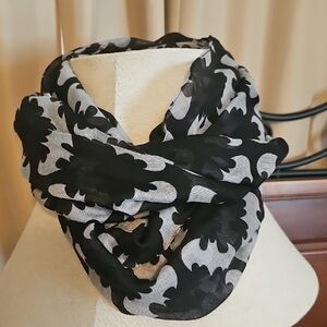 Black & Gray Floral Infinity Scarf - Women Accessories